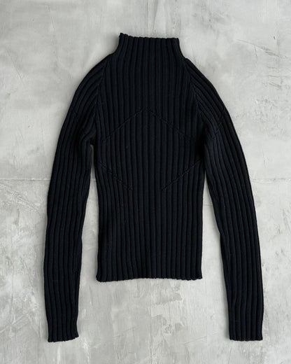 MARITHE FRANCOIS GIRBAUD MFG HIGH NECK RIBBED KNIT SWEATSHIRT - S