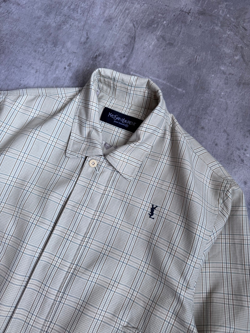 Yves Saint Laurent Light Beige Check Blouson