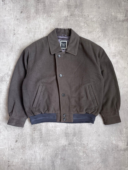1990s Christian Dior Brown Soft Wool Bomber Jacket