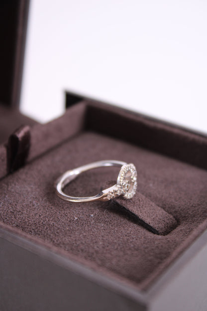 Gucci 18ct White Gold & Diamond Double G Ring 18ct White Gold 15 | O/S, Gold