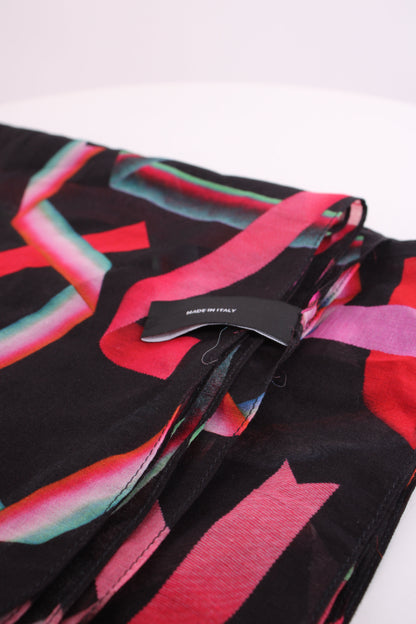 Paul Smith Ribbon Print Linen Scarf Black | O/S, Black