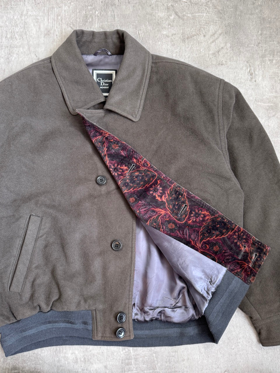 1990s Christian Dior Brown Soft Wool Bomber Jacket