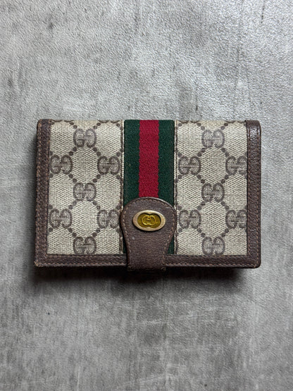 Gucci Ophidia GG monogram Canvas Wallet with Signiture Stripe