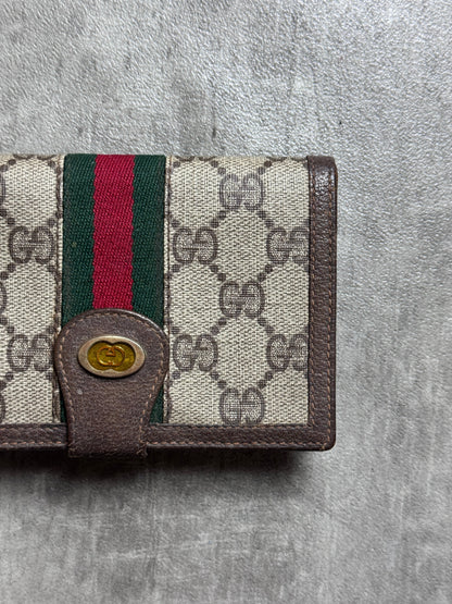 Gucci Ophidia GG monogram Canvas Wallet with Signiture Stripe