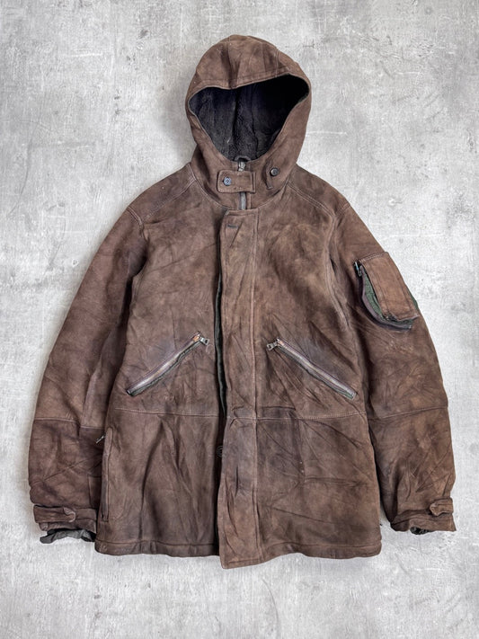 Prada Brown Suede Hooded Jacket