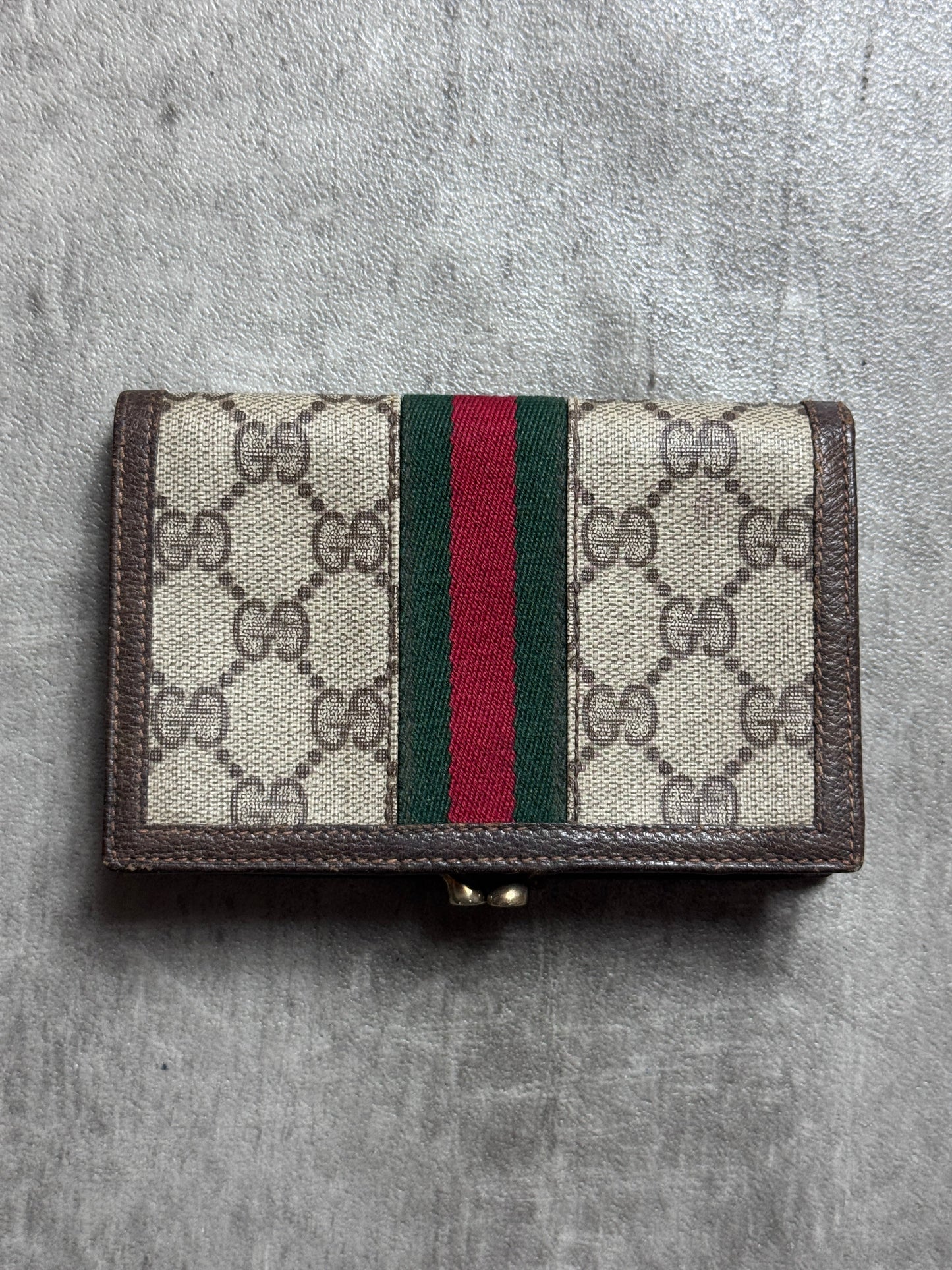 Gucci Ophidia GG monogram Canvas Wallet with Signiture Stripe