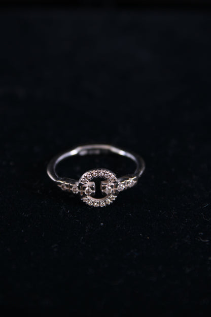 Gucci 18ct White Gold & Diamond Double G Ring 18ct White Gold 15 | O/S, Gold