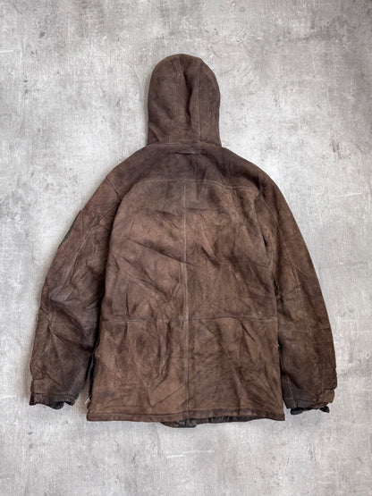 Prada Brown Suede Hooded Jacket