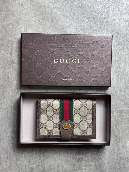 Gucci Ophidia GG monogram Canvas Wallet with Signiture Stripe