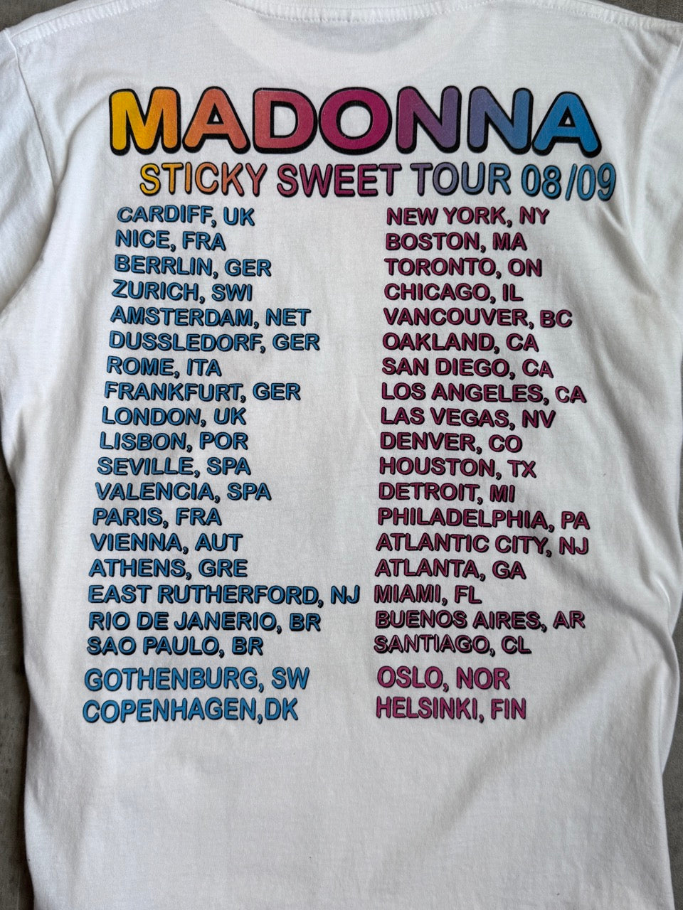 2008/09 Madona Sticky Sweet Tour Tee