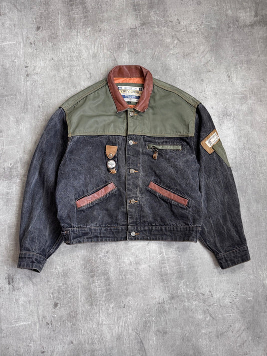 Chevignon Leather Collar Denim Jacket