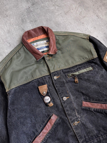 Chevignon Leather Collar Denim Jacket