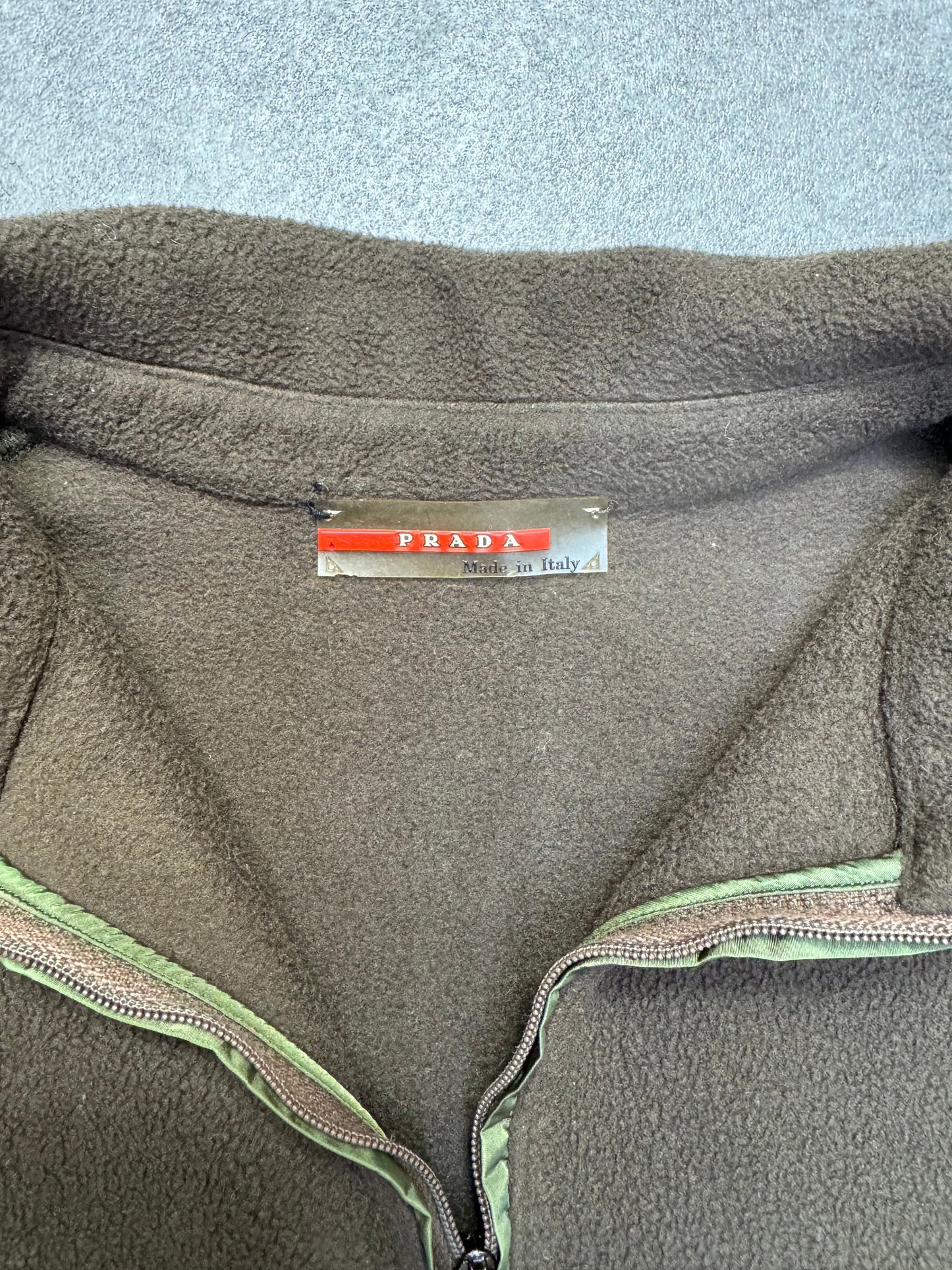 Prada Fleece Collared Zip Up Jacket