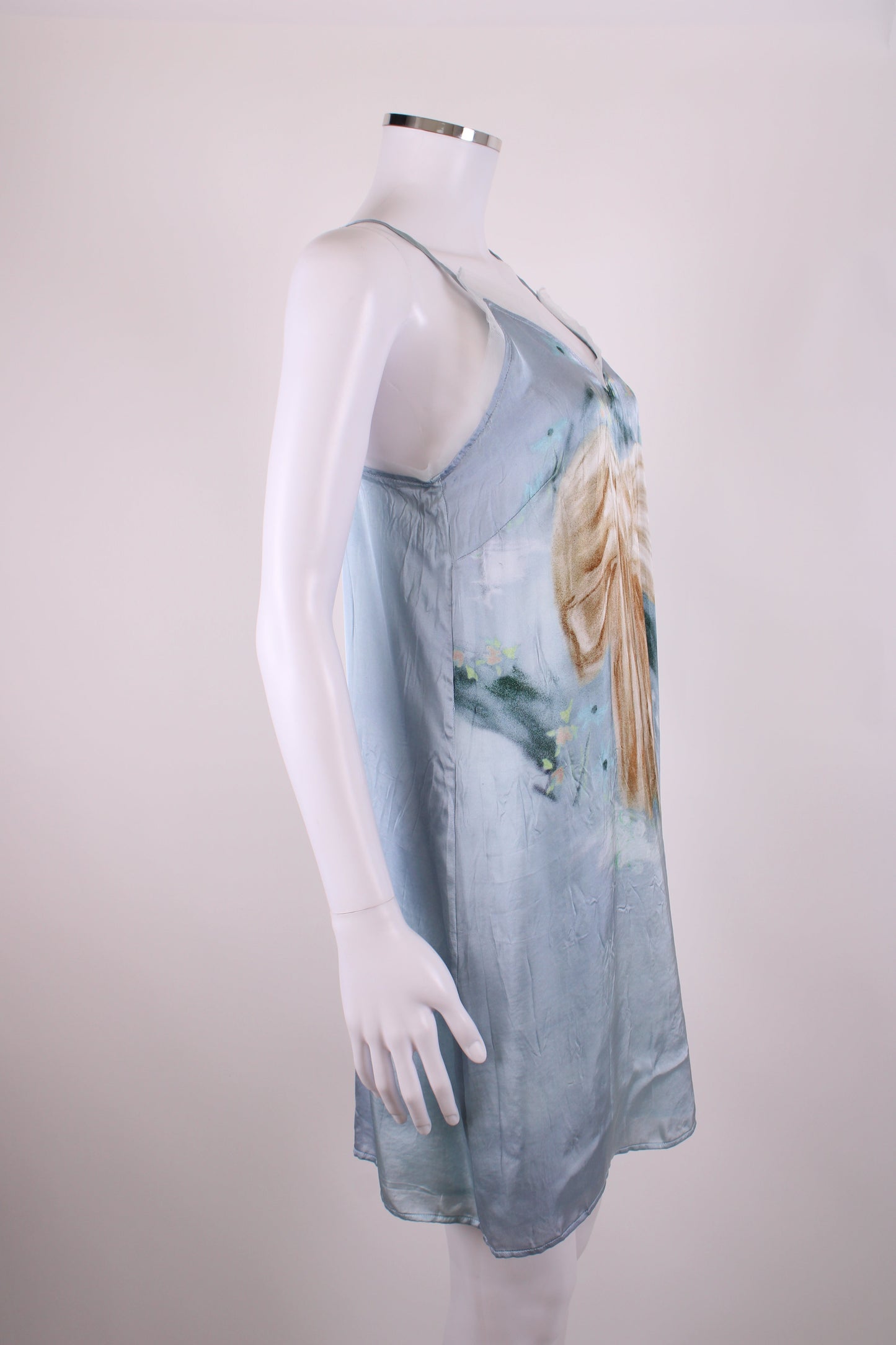Acne Studios S/S Bow Print Slip Dress Light Blue S | Small, Blue