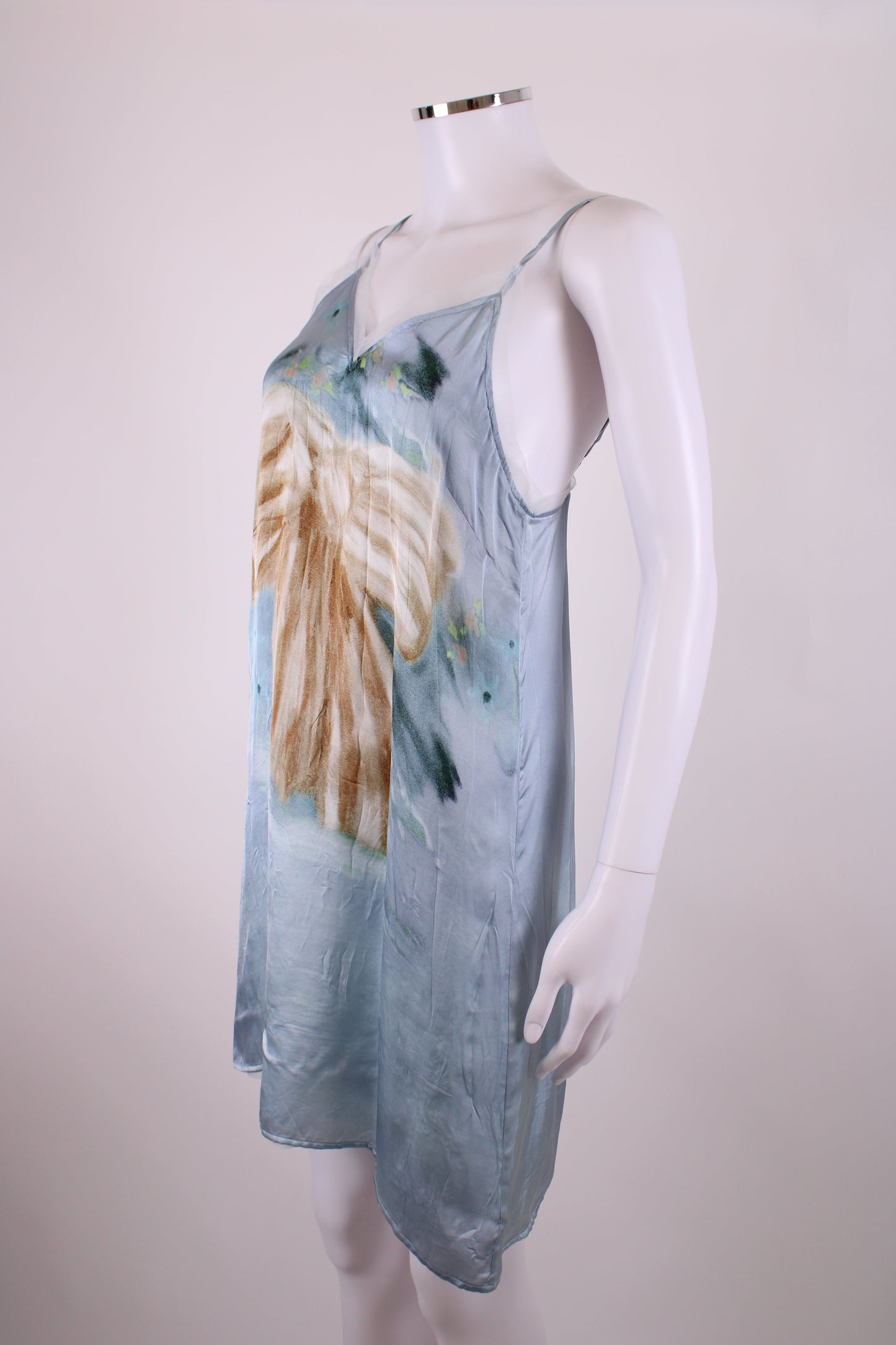 Acne Studios S/S Bow Print Slip Dress Light Blue S | Small, Blue