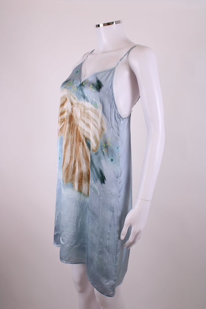 Acne Studios S/S Bow Print Slip Dress Light Blue S | Small, Blue