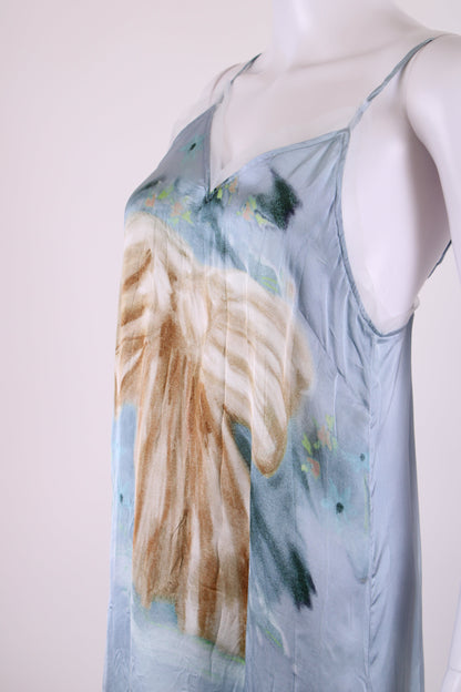 Acne Studios S/S Bow Print Slip Dress Light Blue S | Small, Blue