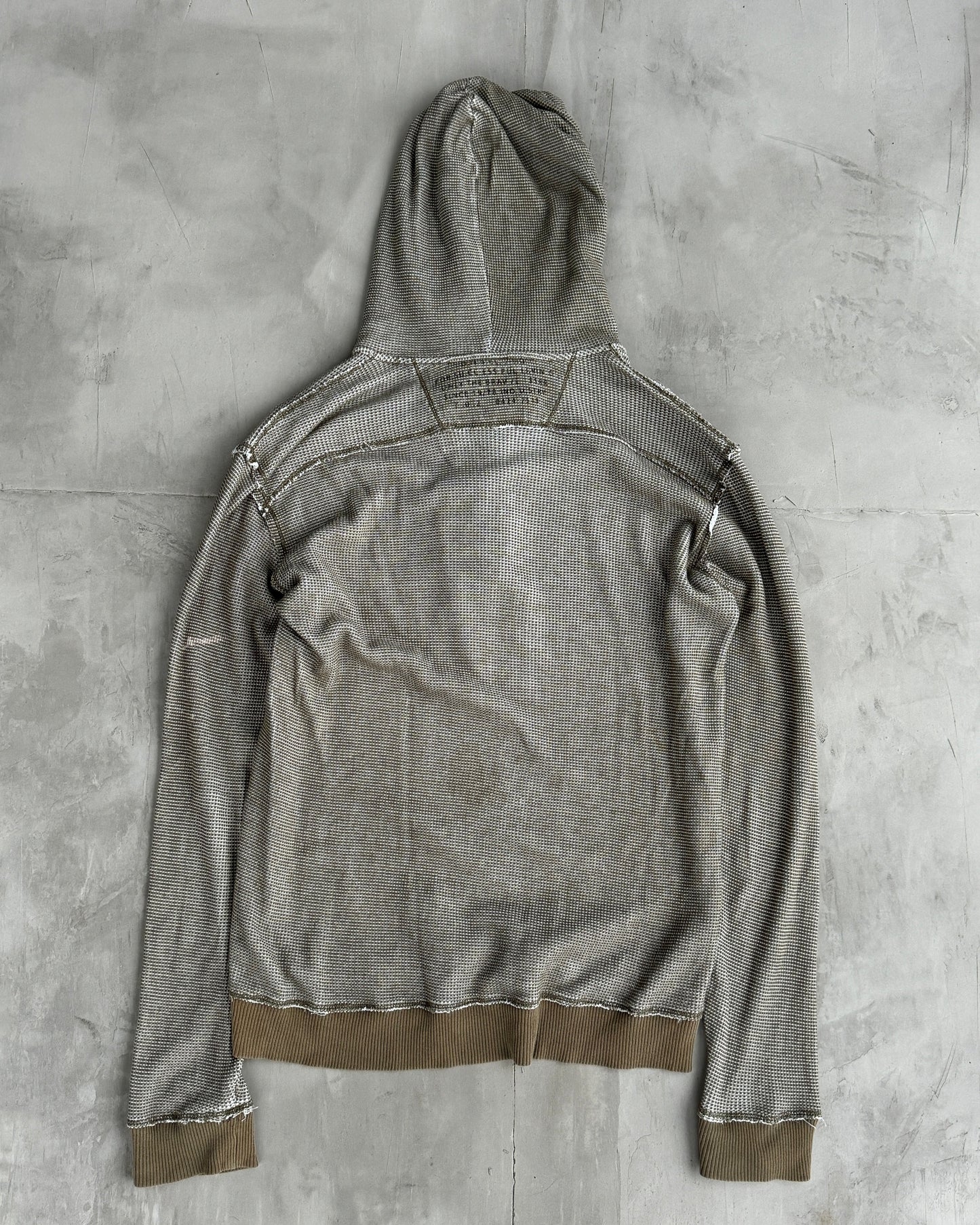 DIESEL 2000'S WAFFLE KNIT HOODIE - L