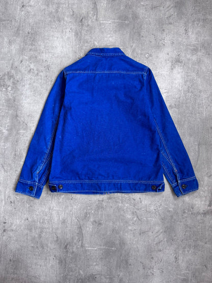 1980s Green Bowl Navy Workwear Jacket