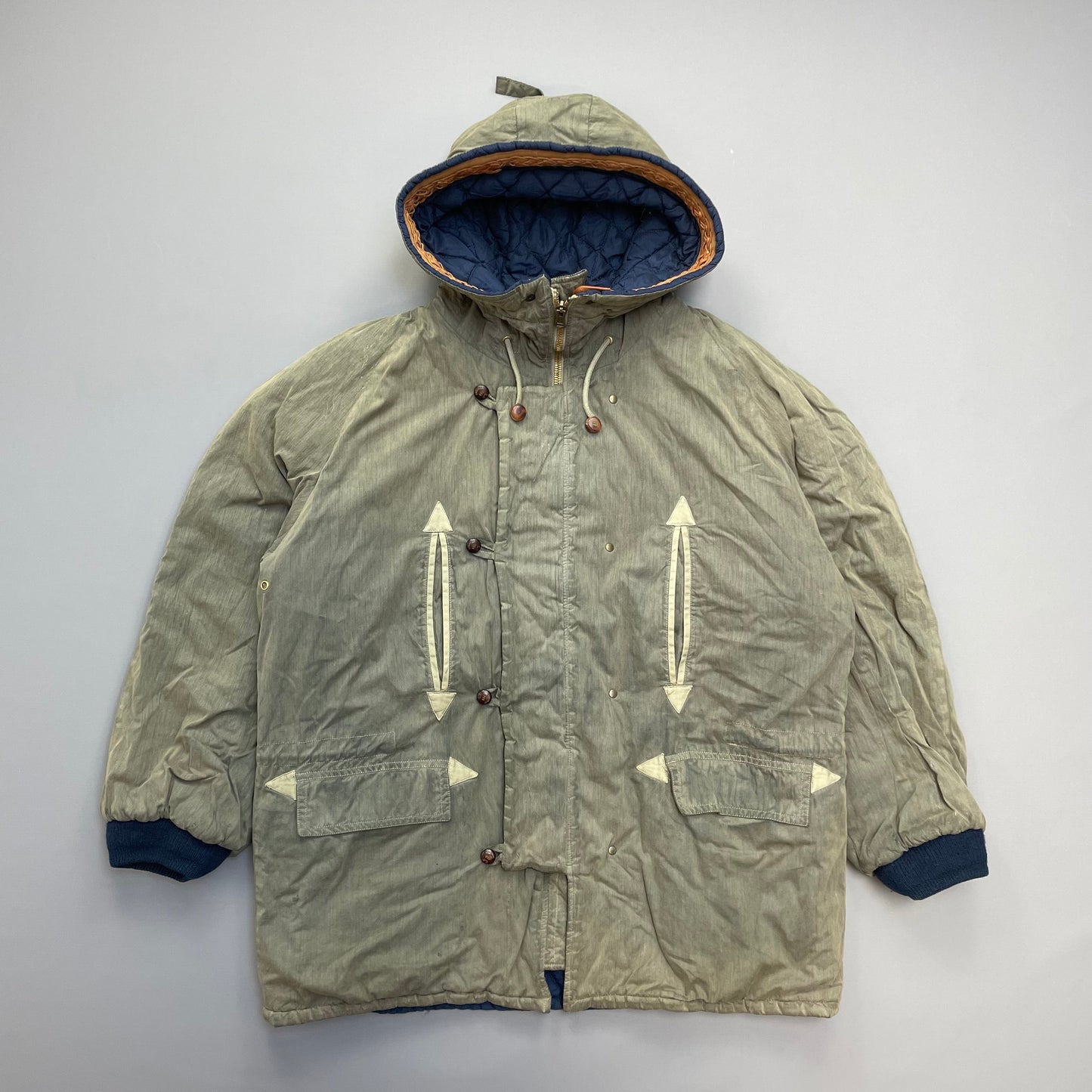 C.P. Company Khaki Vintage 1986 'Ideas from Massimo Osti' Reversible Khaki Park Coat | XX-Large, Khaki