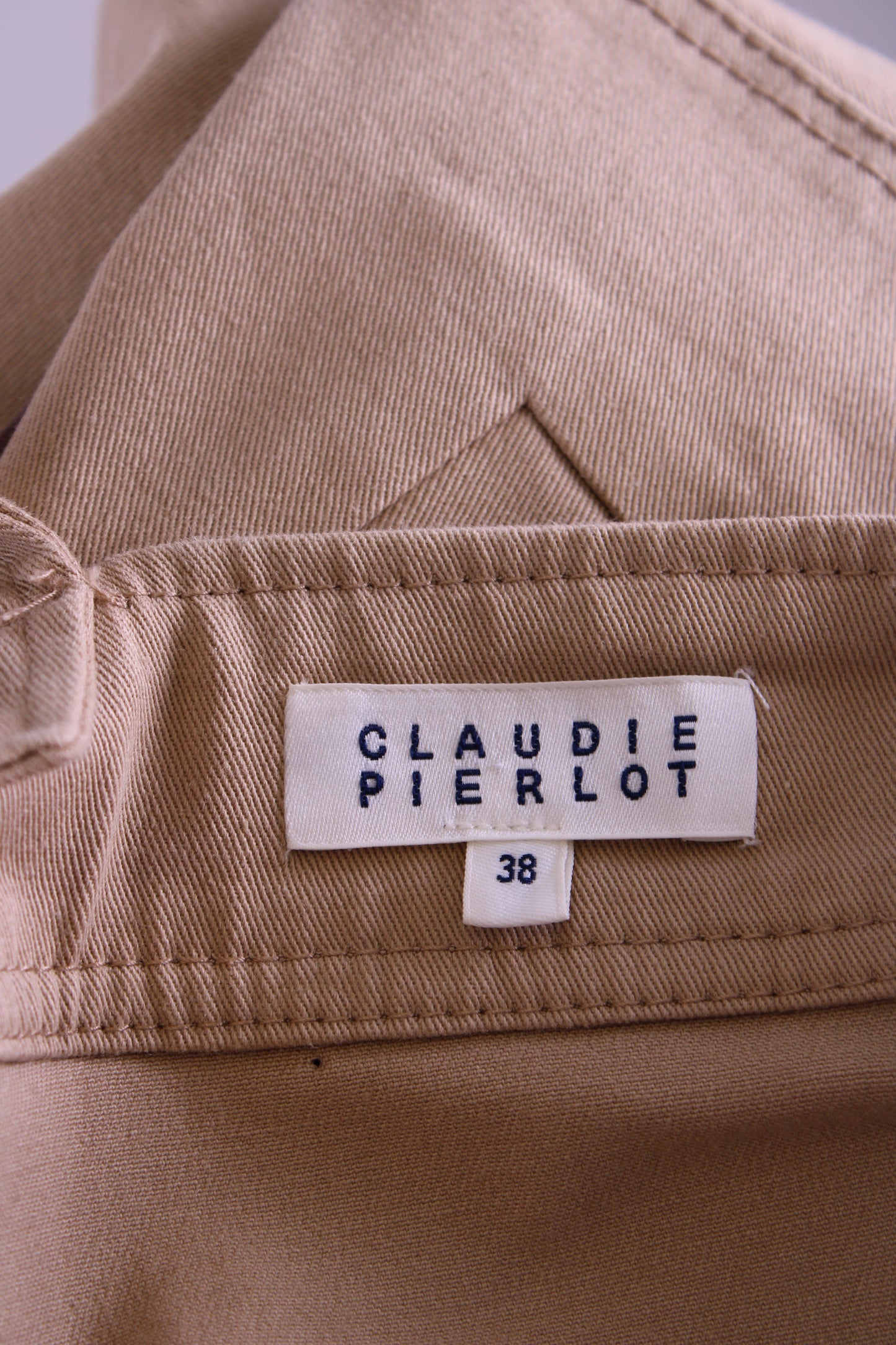 Claudie Pierlot Belted Pinafore Dress Beige 38 | O/S, Beige