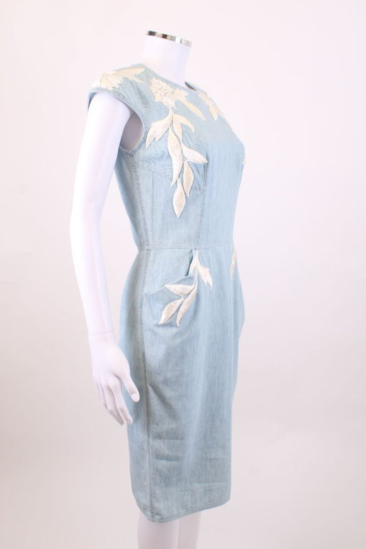 Ermanno Scervino S/S Embroidered Dress Blue/ White 10 | Small, Multicoloured