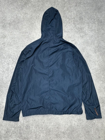 Prada Nylon Navy Hooded Tech Jacket