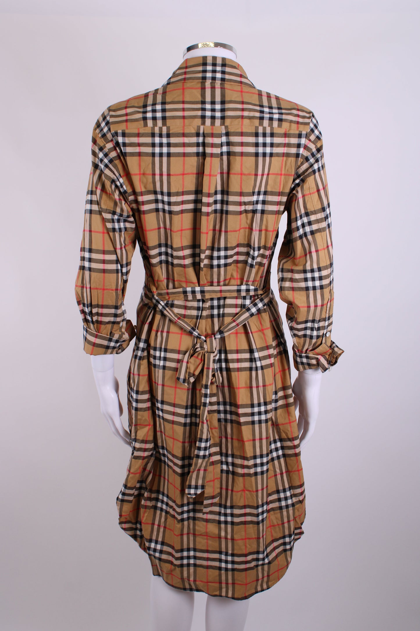 Burberry L/S Check Shirt Dress Tan 8 | O/S, Tan