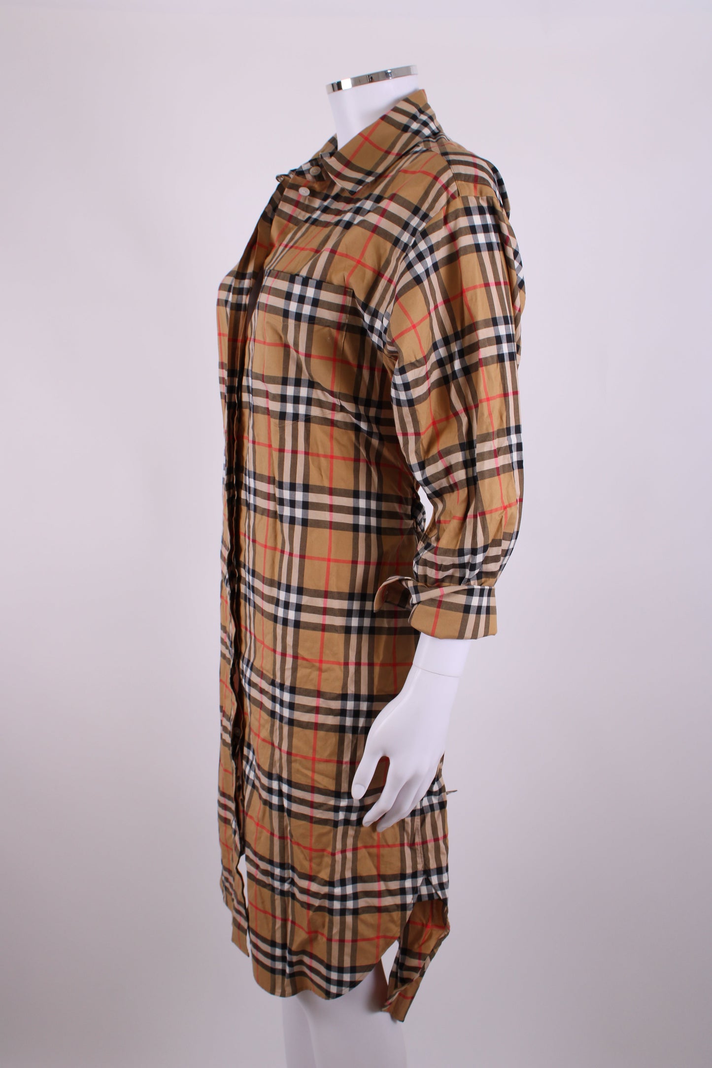 Burberry L/S Check Shirt Dress Tan 8 | O/S, Tan