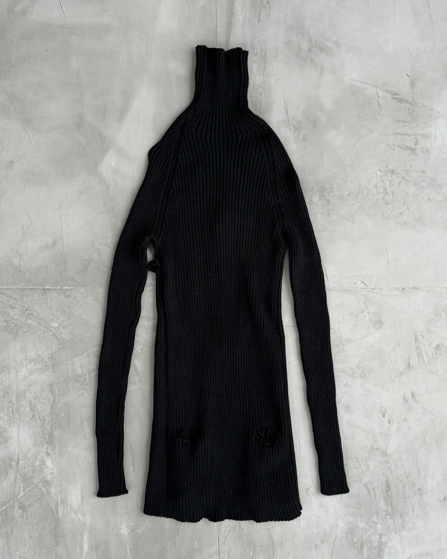 JEAN PAUL GAULTIER JPG BACKLESS TIE RIBBED SWEATSHIRT - M/L | Medium, Black