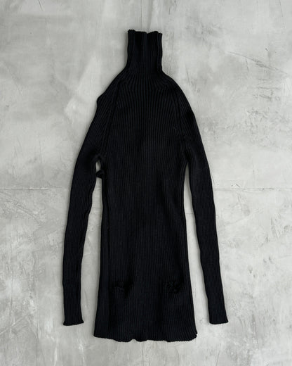 JEAN PAUL GAULTIER JPG BACKLESS TIE RIBBED SWEATSHIRT - M/L | Medium, Black