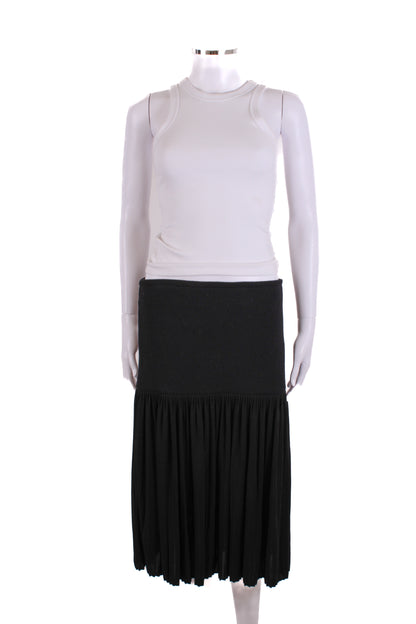 Givenchy Knit/ Pleated Skirt Black 14 | O/S, Black
