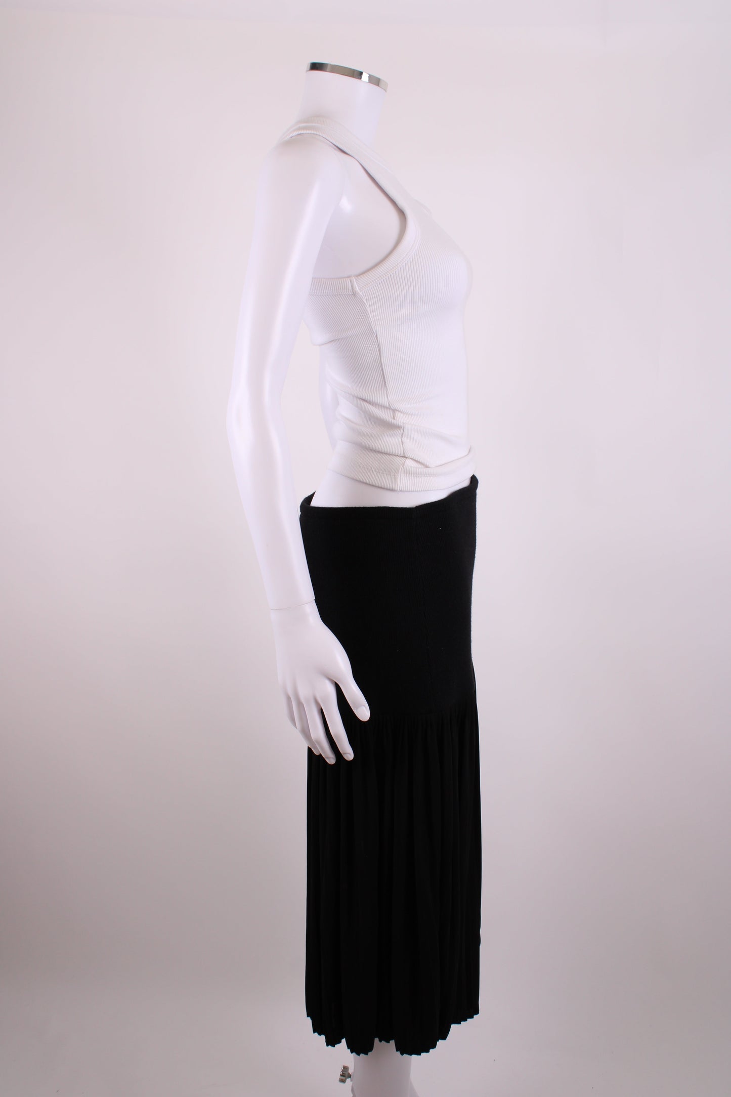 Givenchy Knit/ Pleated Skirt Black 14 | O/S, Black
