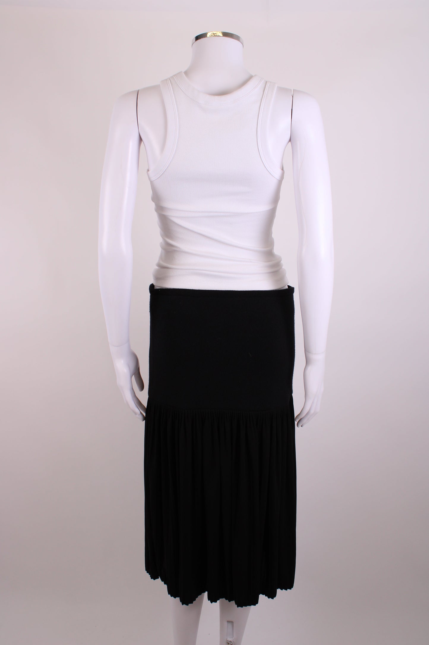 Givenchy Knit/ Pleated Skirt Black 14 | O/S, Black