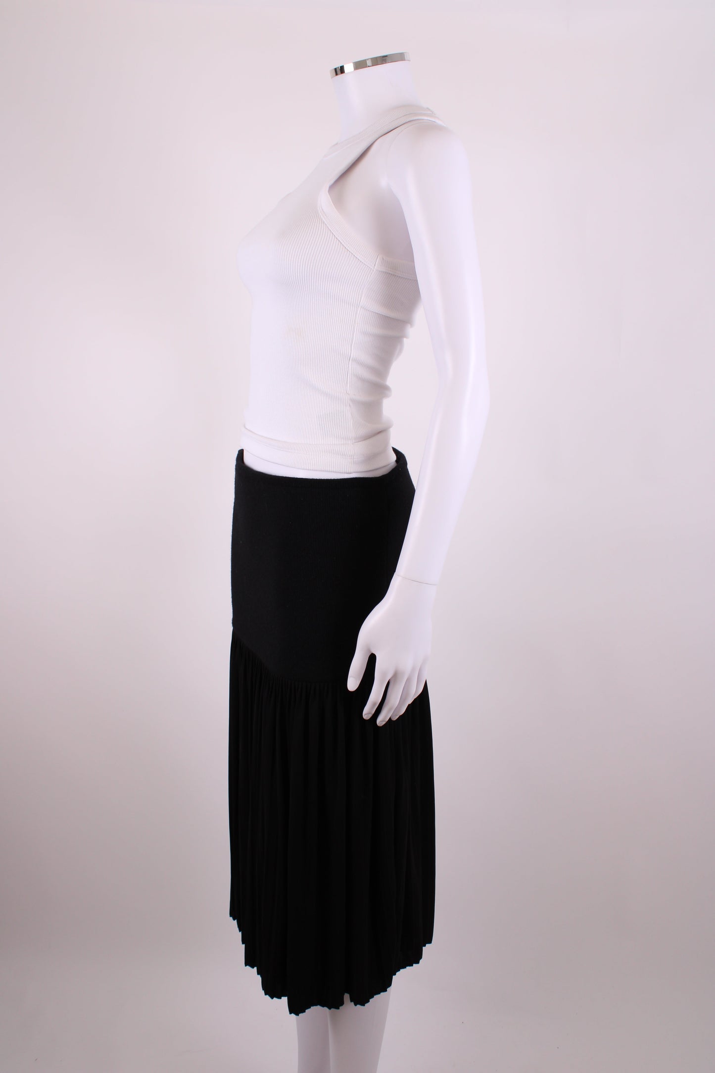 Givenchy Knit/ Pleated Skirt Black 14 | O/S, Black