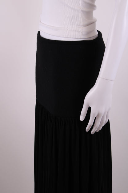 Givenchy Knit/ Pleated Skirt Black 14 | O/S, Black