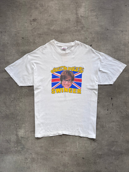 1998 Austin Powers "Swinger" Union Jacket Movie Promo Graphic Tee | Extra Large, Multicoloured