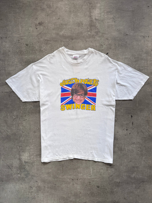 1998 Austin Powers "Swinger" Union Jacket Movie Promo Graphic Tee | Extra Large, Multicoloured