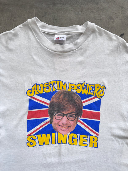 1998 Austin Powers "Swinger" Union Jacket Movie Promo Graphic Tee | Extra Large, Multicoloured