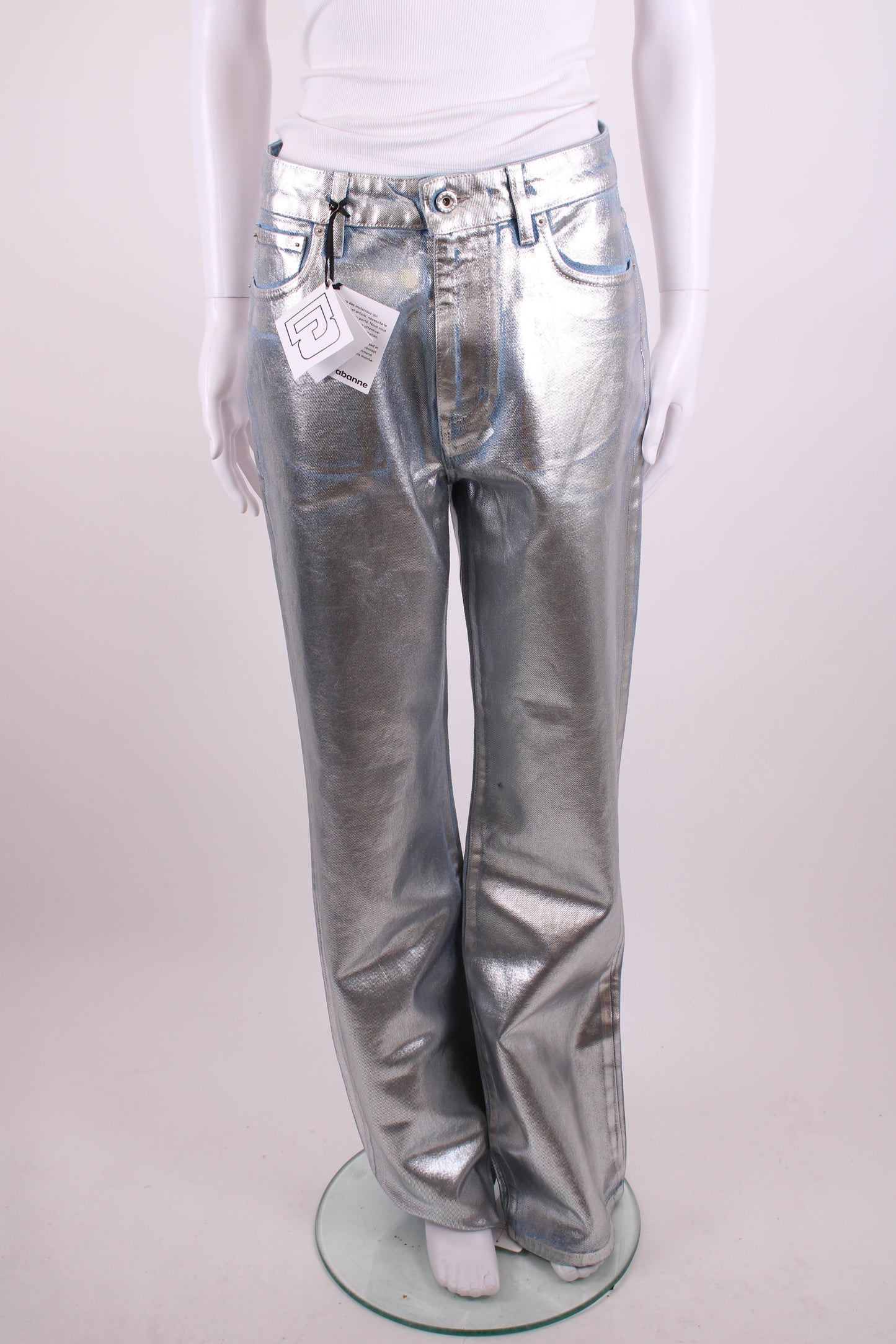 Paco Rabanne Coated Jeans Silver 27 | O/S, Silver