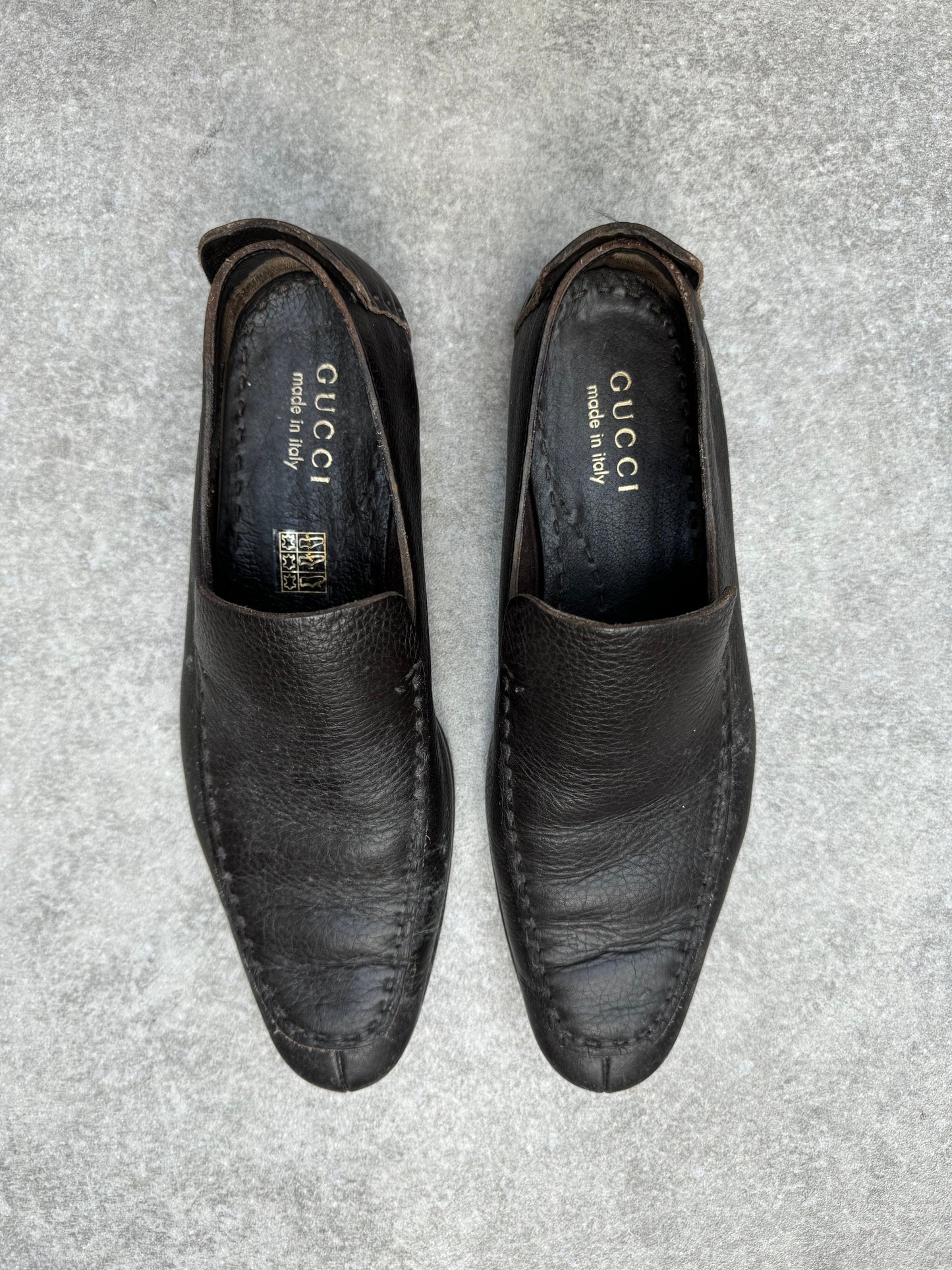 Gucci Wide Stitch Leather Loafers