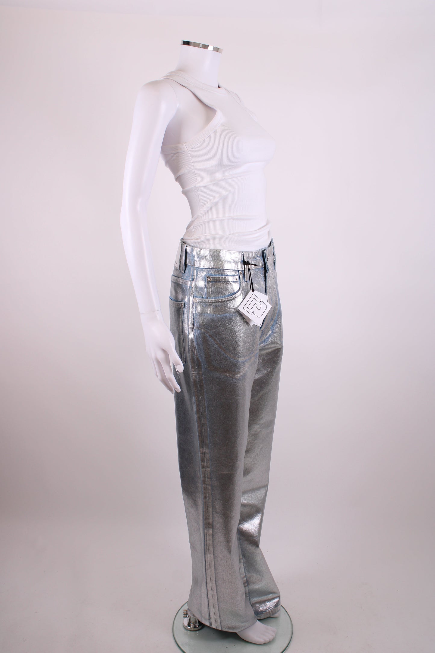 Paco Rabanne Coated Jeans Silver 27 | O/S, Silver