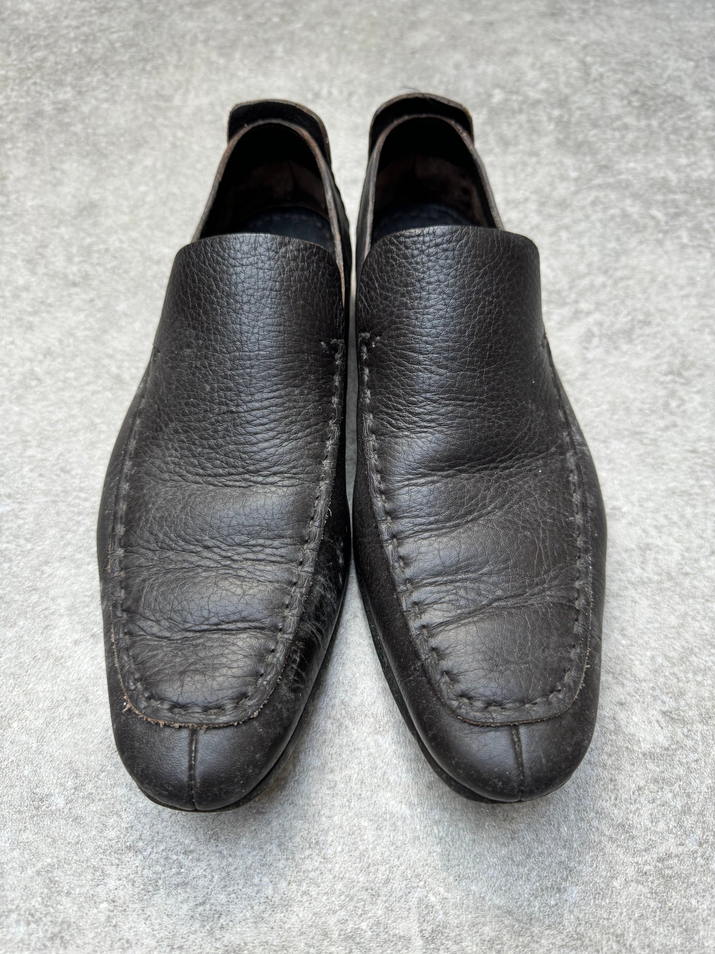 Gucci Wide Stitch Leather Loafers