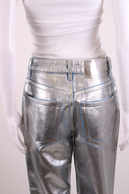 Paco Rabanne Coated Jeans Silver 27 | O/S, Silver