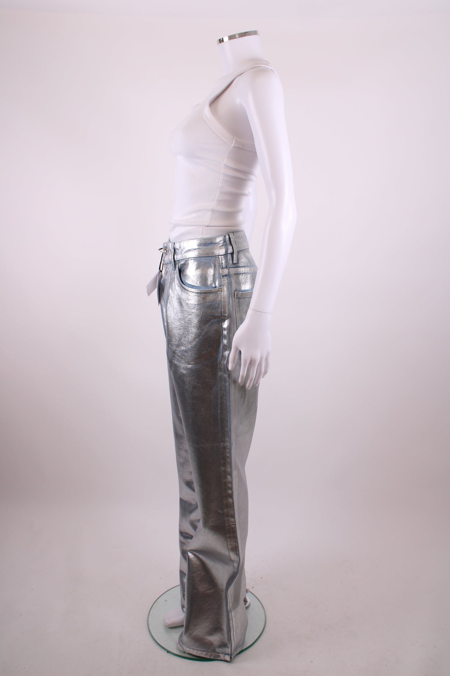 Paco Rabanne Coated Jeans Silver 27 | O/S, Silver