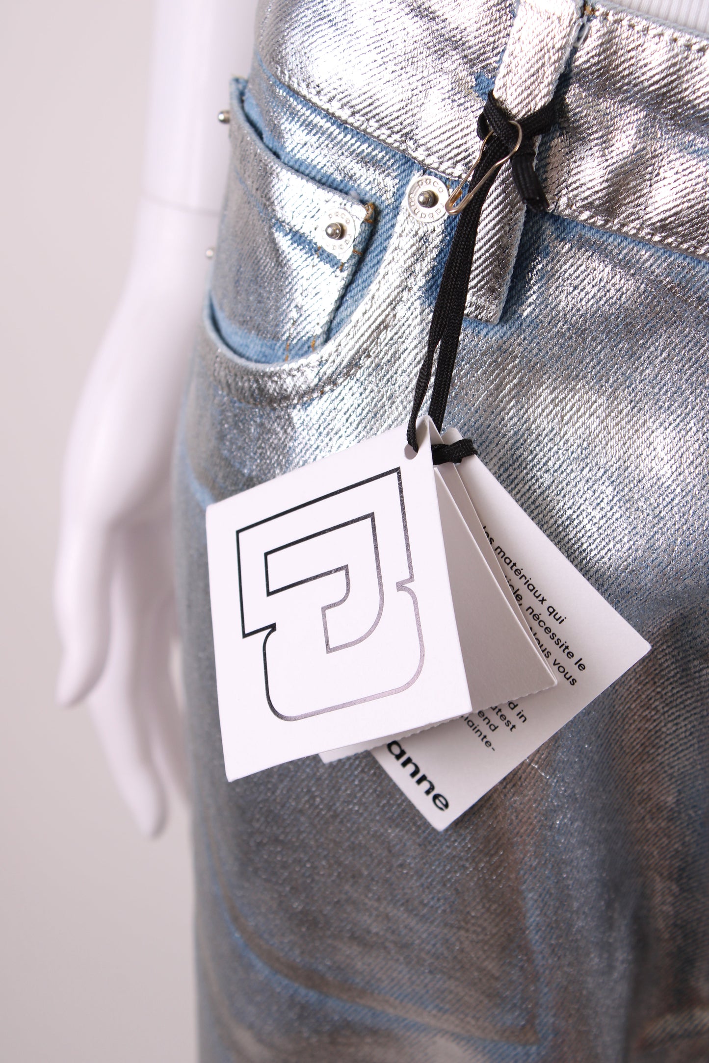 Paco Rabanne Coated Jeans Silver 27 | O/S, Silver
