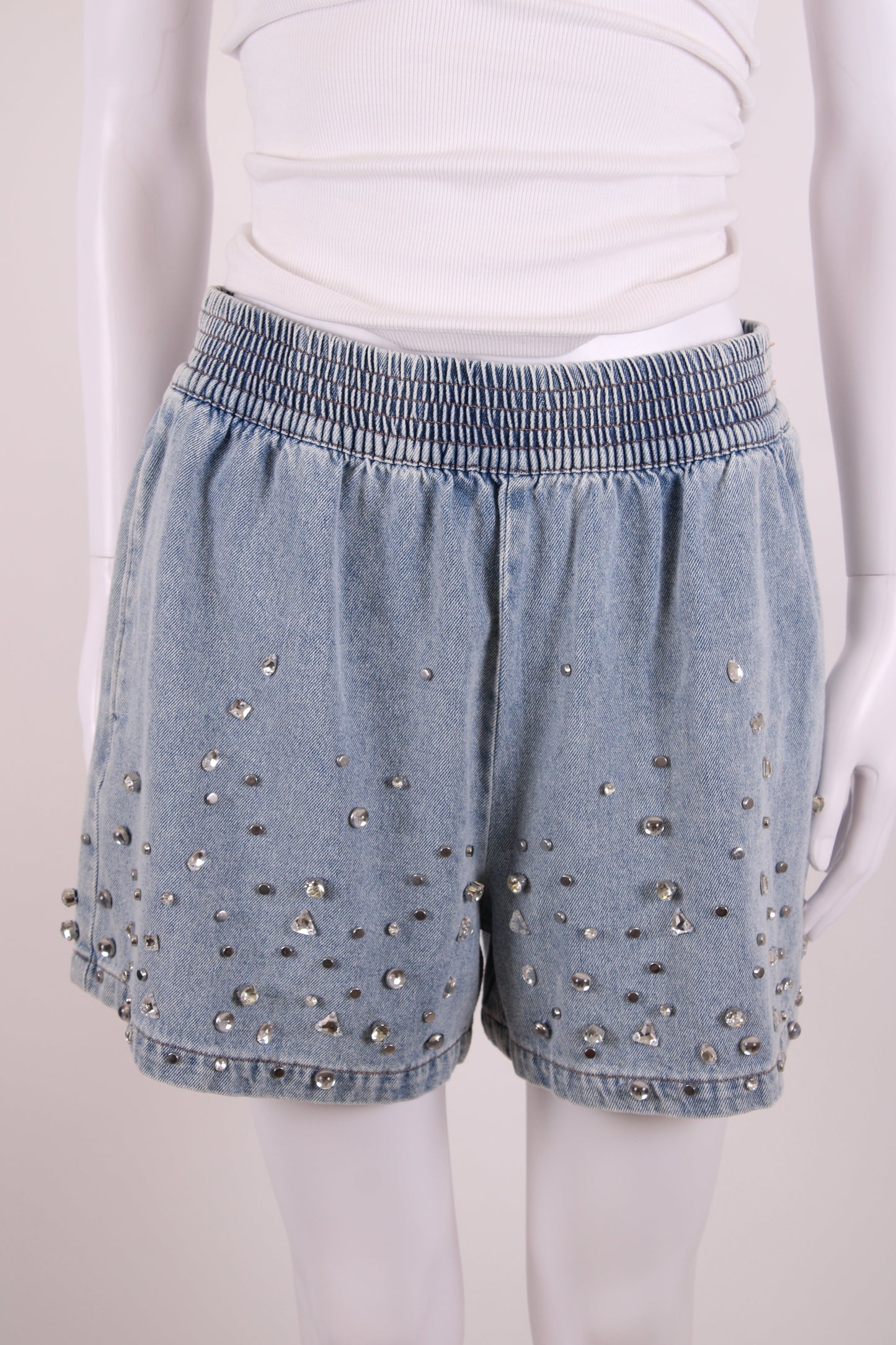 Sandro Diamante Denim Shorts Blue 40 | O/S, Blue