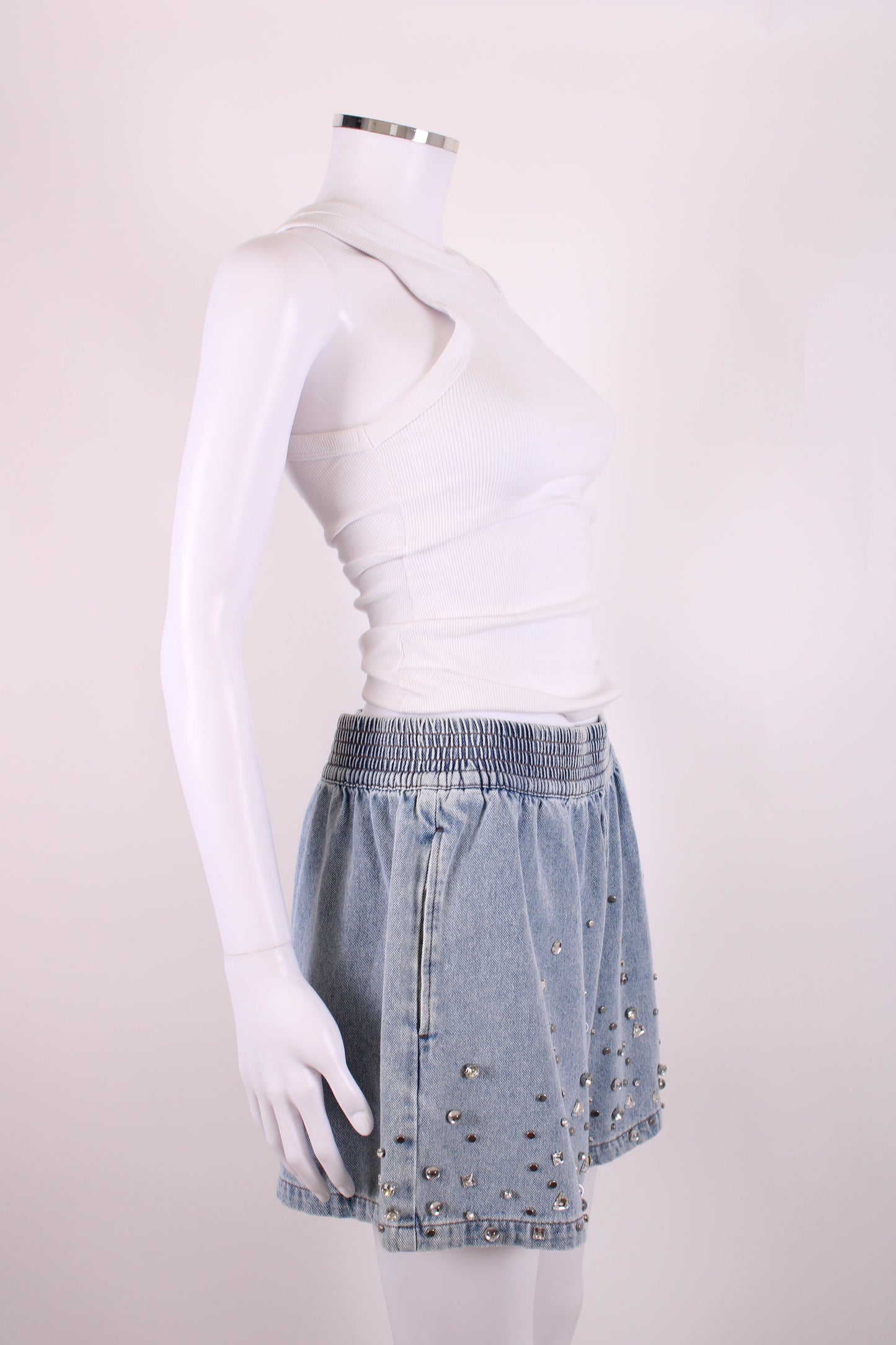 Sandro Diamante Denim Shorts Blue 40 | O/S, Blue