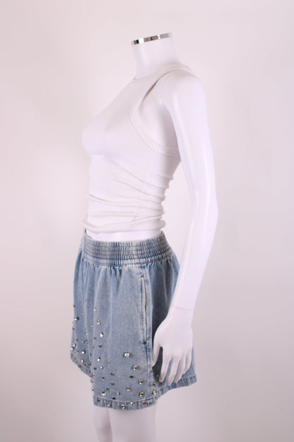 Sandro Diamante Denim Shorts Blue 40 | O/S, Blue