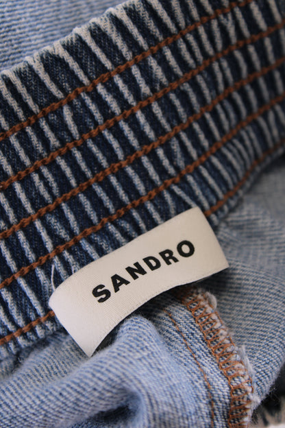 Sandro Diamante Denim Shorts Blue 40 | O/S, Blue